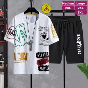 Casual Sports Shorts 2Pcs Set For Men