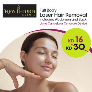 Laser Hair Removal Session for Full Body with Belly & Back at New U-Turn