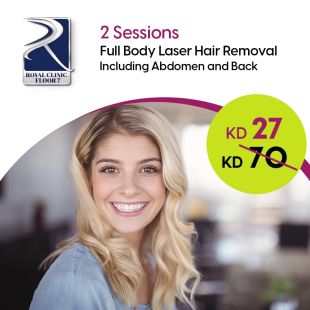2 Session Full Body Laser Hair Removal at ROYAL CLINIC - FLOOR 7