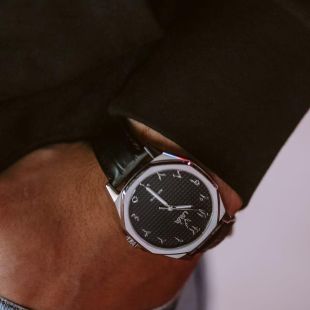 ساعة Black أوتوماتيك بسوار جلد من Lava