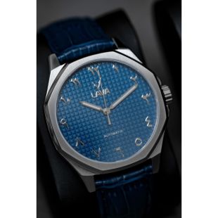 ساعة Blue أوتوماتيك بسوار جلد من Lava