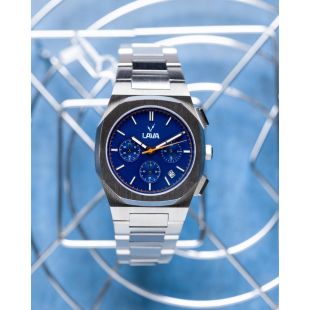 ساعة Chronograph أزرق بسوار ستانلس ستيل من Lava