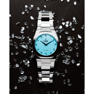 ساعة Silver Tiffany فائق النحافة بسوار ستانلس ستيل من Lava