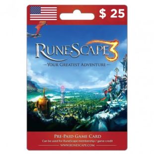 Runescape $25 US - Delivered by Email