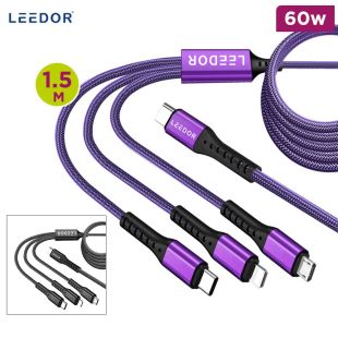Braided 3 In 1 Cable 60W 1.5M by LEEDOR