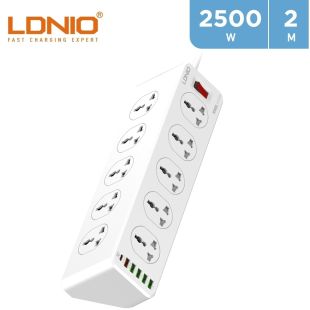 LDNIO 10 Outlets Power Extension with 6 USB Ports 2m