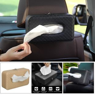 صندوق علبة مناديل جلدية للسيارة