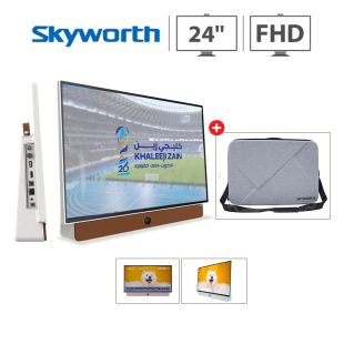 24 Inch Rechargeable FHD LED Android Portable TV with Free Bag by Skyworth