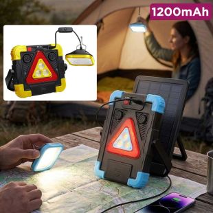 LED and COB Emergency Warning Light with Type-C Port and Alarm 1200mAh 