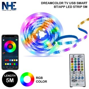 شريط إضاءة RGB طول 5 متر مع ريموت