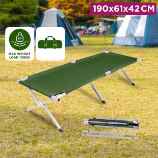 Foldable Metal Camping Bed 190 x 61 x 42cm