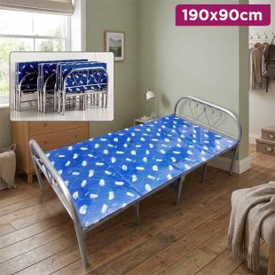 Foldable Single Metal Bed 190 &times; 90 cm