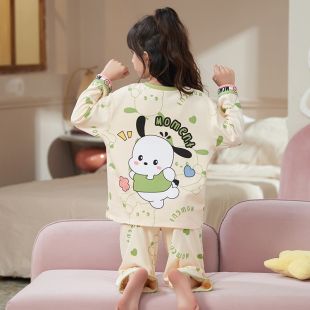 بيجامة خريفي من القطن بأكمام طويلة للبنات