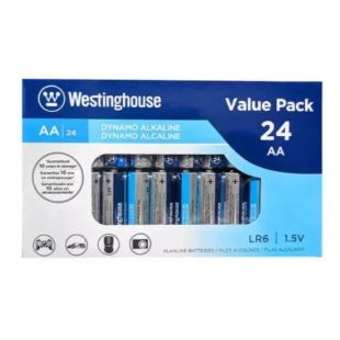 بطاريات Dynamo قلوية AA بجهد 1.5 فولت - 24 حبة من Westinghouse