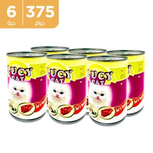 طعام القطط باللحم البقري والخضار 6 × 375 جرام من Lucy Cat