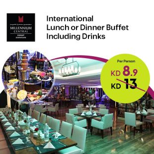 Enjoy Tasty International Lunch or Dinner Buffet at Millennium central- Kuwait City