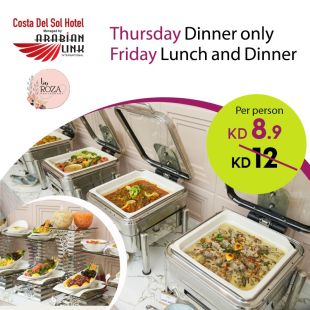 Enjoy Thursday Dinner and Friday Lunch & Dinner at Costa Del Sol