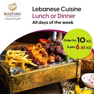Delicious Lunch or Dinner Menu at Kastana Lebanese Restaurant