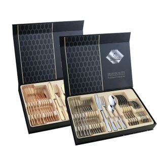 طقم أدوات مائدة فاخرة ستانلس ستيل 24 قطعة