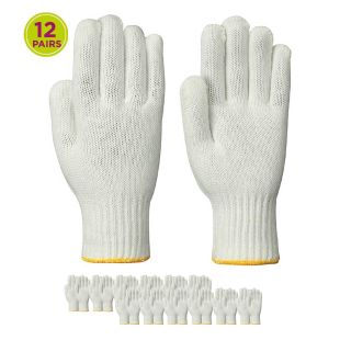 Maagen 12 Pairs White Knitted Cotton Gloves
