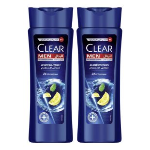 Clear Men's Anti-Dandruff Shower Fresh Shampoo 2 × 200 ml