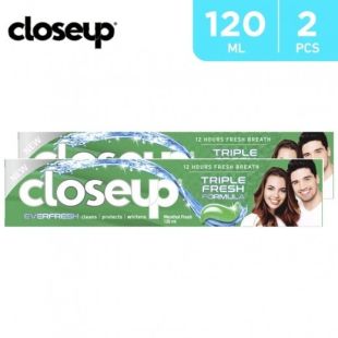 Closeup Menthol Fresh Triple Fresh Formula Toothpaste 2 x 120 ml