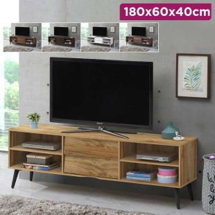 PureLine Contemporary TV Stand 2 Drawers and 4 Shelves 180 x 60 x 40 cm