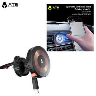 قاعدة هاتف مغناطيسية للسيارة من فتحة المكيف مع شاحن لاسلكي 15 واط من ATB Design