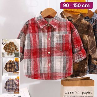 Plaid Long Sleeve Shirt for Kids