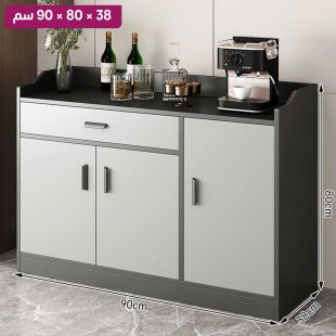 منظم متعدد الإستخدامات من خشب MDF مع أبواب ودرج - 38 × 80 × 90 سم