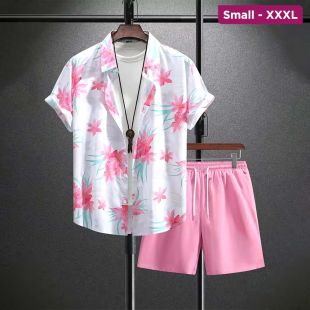 طقم صيفي كاجوال قميص وشورت فاخر للرجال