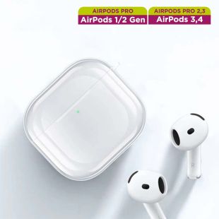 غطاء حماية TPU شفاف أنيق لسماعات إيربودز