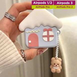 غطاء حماية لسماعات إيربودز بتصميم Ice Cream House