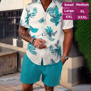 طقم صيفي كاجوال قميص وشورت فاخر للرجال