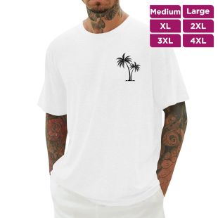 تيشيرت مريح بطبعة شجرة للرجال