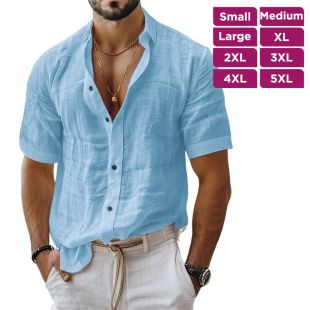 قميص من القطن والكتان للرجال