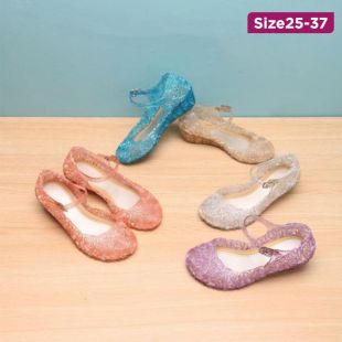Girls' Frozen Elsa Princess Sandal with Fashion Heel and Glitter Mesh