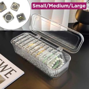 علبة تخزين أساور شفافة مقاومة للأكسدة مع صناديق داخلية صغيرة