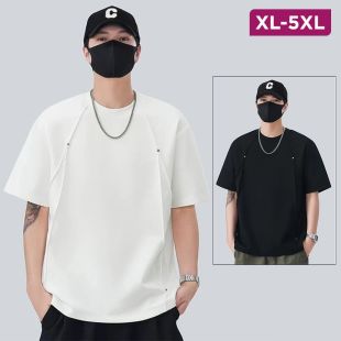 Men’s 3D Pleated Rivet Casual T-Shirt