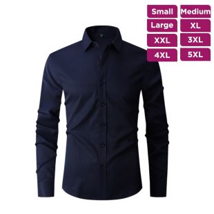 قميص سادة بأكمام طويلة تصميم كوري للرجال