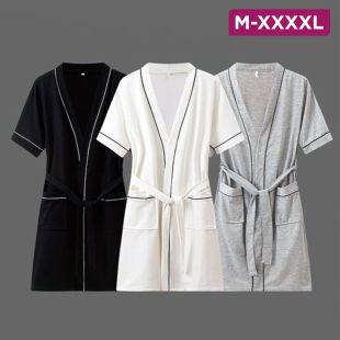 Cotton Short Sleeves Bath Robe for Women