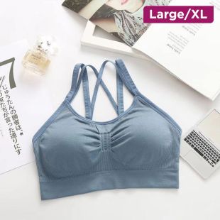 Seamless Crisscross Sleep and Sports Bandeau Bra