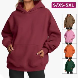 Elegant Hooded Sweatshirt Casual Pocket Top for Women