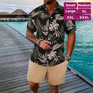 طقم صيفي كاجوال قميص وشورت فاخر للرجال