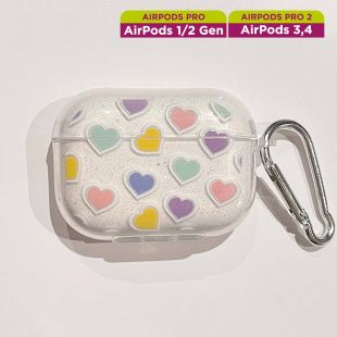 غطاء حماية مع مشبك لسماعات إيربودز بتصميم Color Love