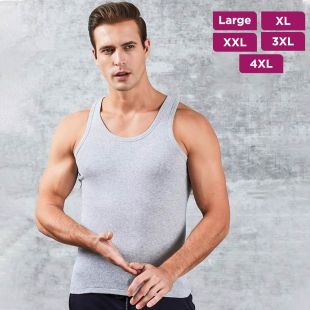 تيشرت صيفي داخلي سادة بدون أكمام من القطن للرجال