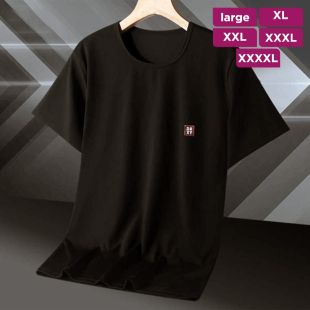 تيشيرت حرير جليدي أنيق للرجال بشعار DX مربع