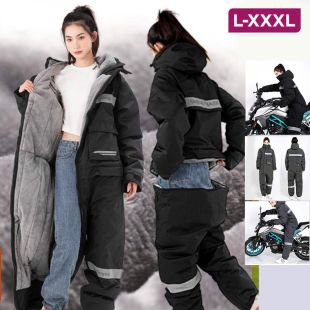 Padded Winter Suit with Waist Zipper Cold-Resistant
