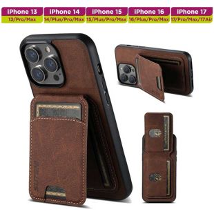 غطاء حماية جلد مع حافظة بطاقات مغناطيسية لأجهزة أيفون