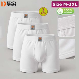 Pack of 3 Men's Cotton Underwear Shorts with Elastic Waistband by Dixcy Scott